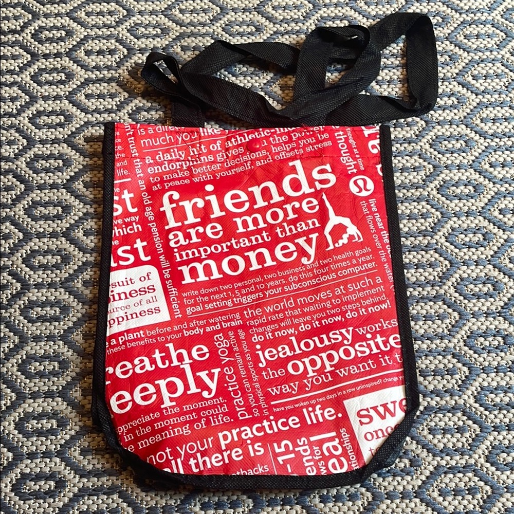 Lululemon Athletica Red Inspirational Tote